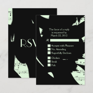 Música Abstrata Preta e Verde RSVP com Escolha de 