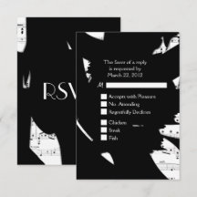 Música Abstrata Preto e Branco RSVP com Escolha de