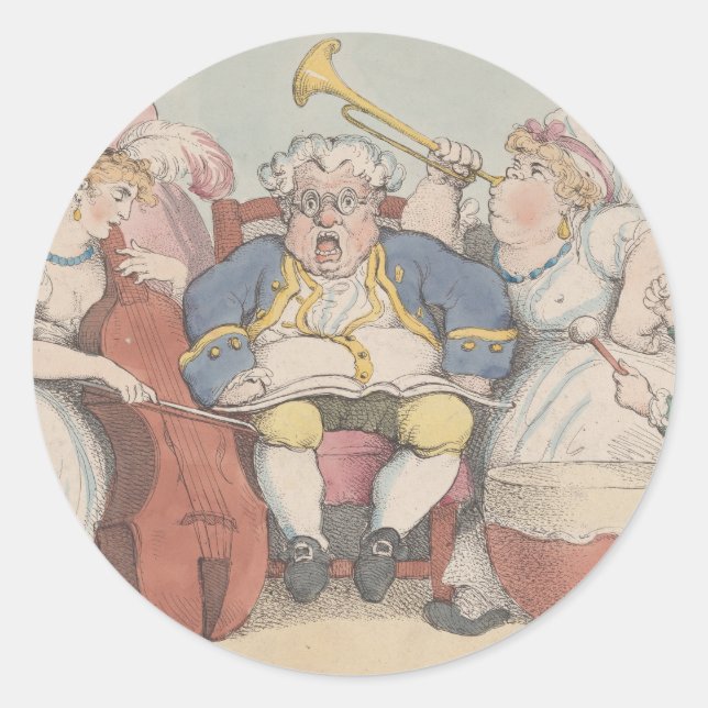 Música - Adesivos redondos para artigos de papelar (Frente)