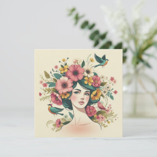 Música Art Impressão Card Birds no Verão