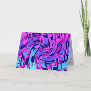 Música Bonita Notas Animadas Rosa Roxo Azul Água