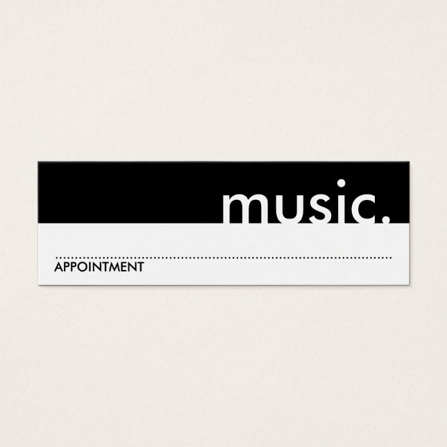 música. (cartão de horário) (Frente)