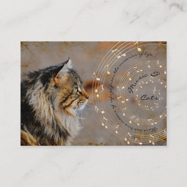 Música & cartões de visitas dos gatos (Frente)