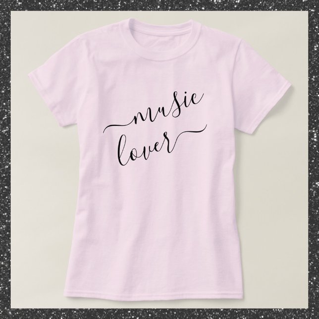 Música Chic Lover Black Script T-Shirt (Criador carregado)