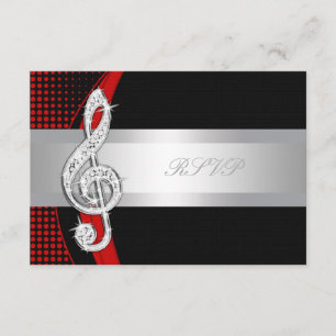 Música Clave de Sol Vermelha Preta RSVP