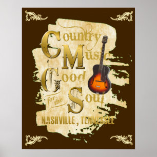 Música country de Nashville boa para o poster da