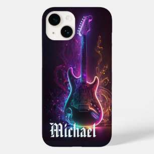 Música de Guitarra Elétrica Neon Nome Personalizad