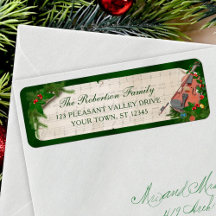 Música de Natal ao Violino Etiqueta de Endereço de