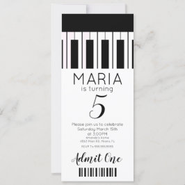 Música de Piano Fofa   Convite de Festa Estilo Bil