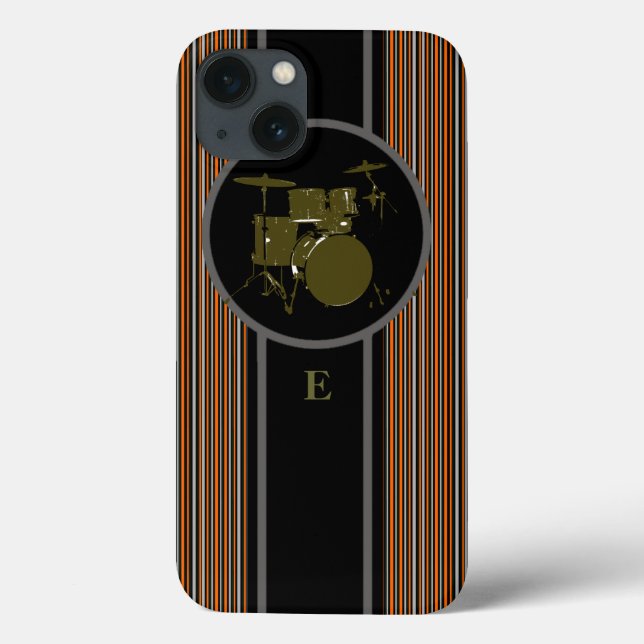 música de tambor striped personalizável (Verso)