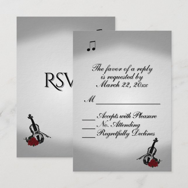 Música de Violino Casamento RSVP (Frente/Verso)
