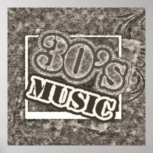 Música dos anos 30 do vintage - poster