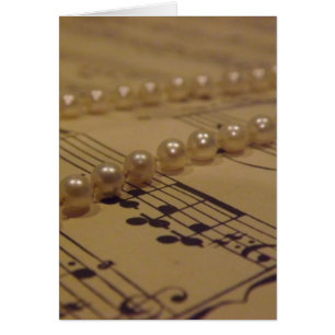 Música e cartão das pérolas