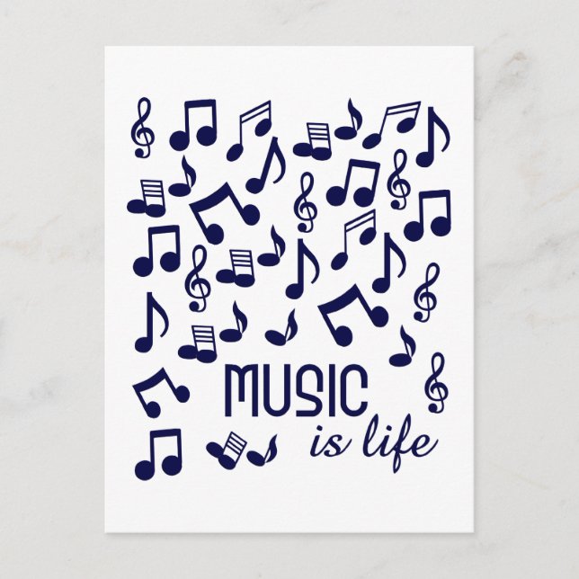 Música é Cartão postal Life (Frente)