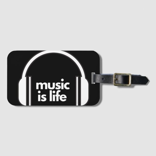 Música é Etiqueta de Bagagem da Vida (Frente Horizontal)
