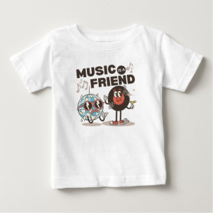 Música é uma camiseta de bebê amiga