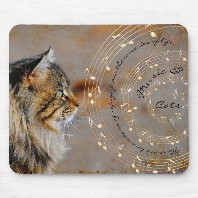 Música & gatos Mousepad (Frente)