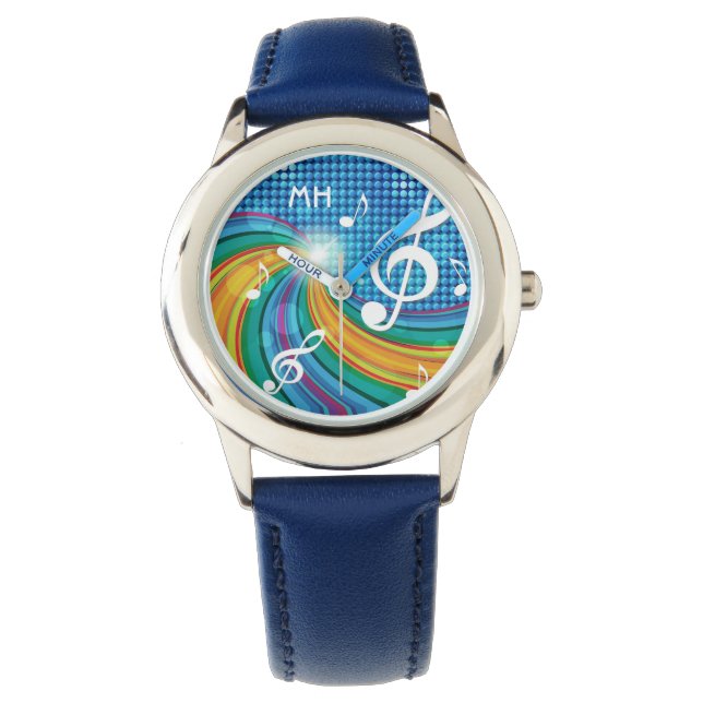 Música Ilustração de relógios de monograma persona (Frente)