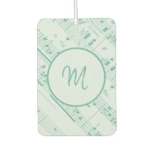 Música legal em folha verde e roxa com monograma