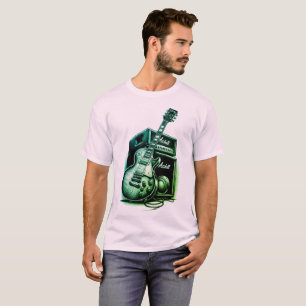 música mens camiseta jazz player brass guitarra