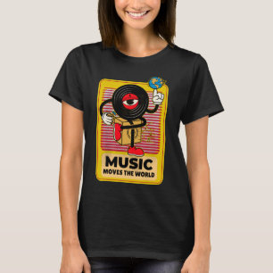 Música Move A Camisa De Arte Da Vintagem Mundial