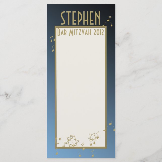 Música no Cartão do Programa do Bar Aéreo Mitzvah (Frente)