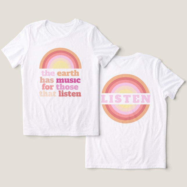 música para quem ouve T-Shirt (Design Frente e Verso)