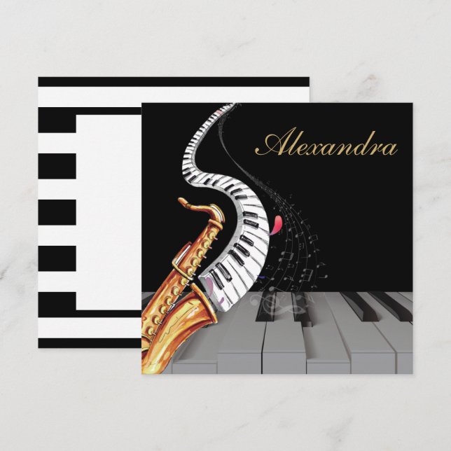 Música Personalizada para Piano do luxo Saxofone (Frente/Verso)