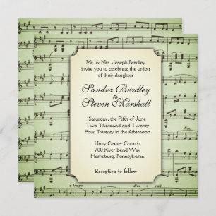Música Tema Casamento Convite Verde