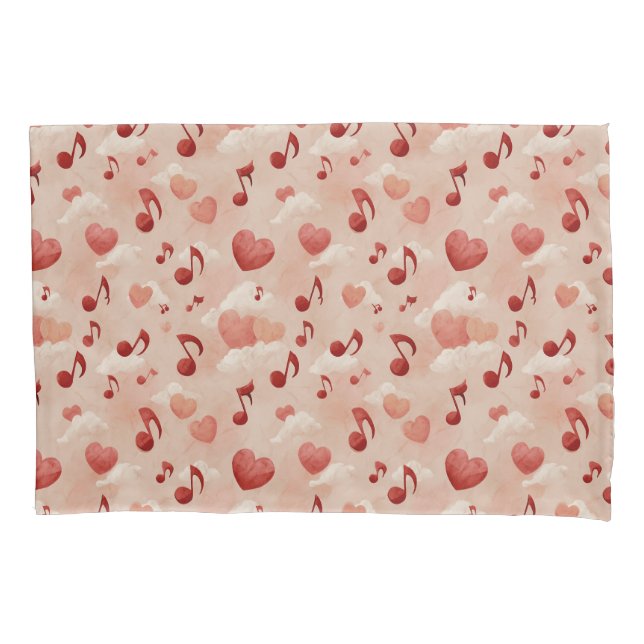 Musical Hearts and Clouds Valentines Pattern (Frente)