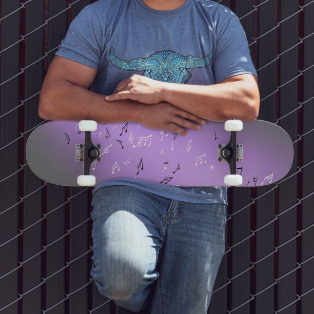Musical Notes Purple Glow Skateboard (Ao ar livre 3)