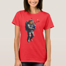 Músico de Capybara em camiseta espacial