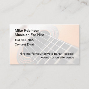 Músico Para Cartões de visitas De Aluguer