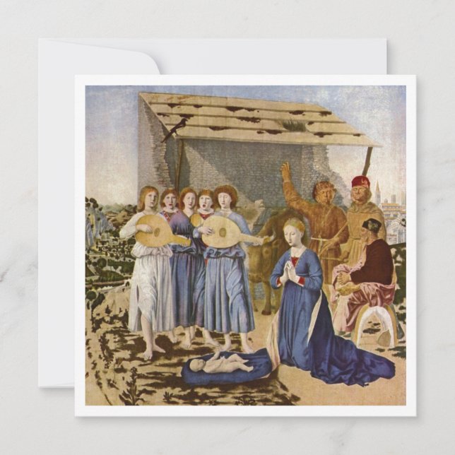 Músicos tocam mandolins para o bebê Jesus (Frente)