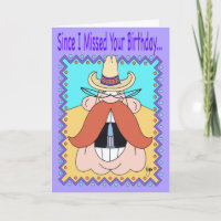 MUSTACHE COWBOY Atrasou Cartão de Aniversário