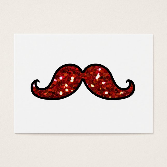 MÚSTACHE VERMELHO FUNCIONADO IMPRESSO GLITTER (Frente)