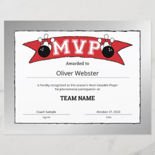MVP Player - Certificado de Boliche de Certificado