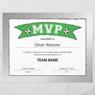 MVP Player - Certificados MVP - Certificado de Fut