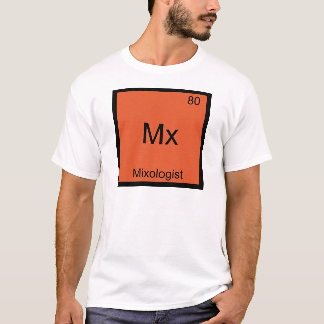 Mx - Camisa de Mixólogo com Símbolo de Elemento de (Frente)