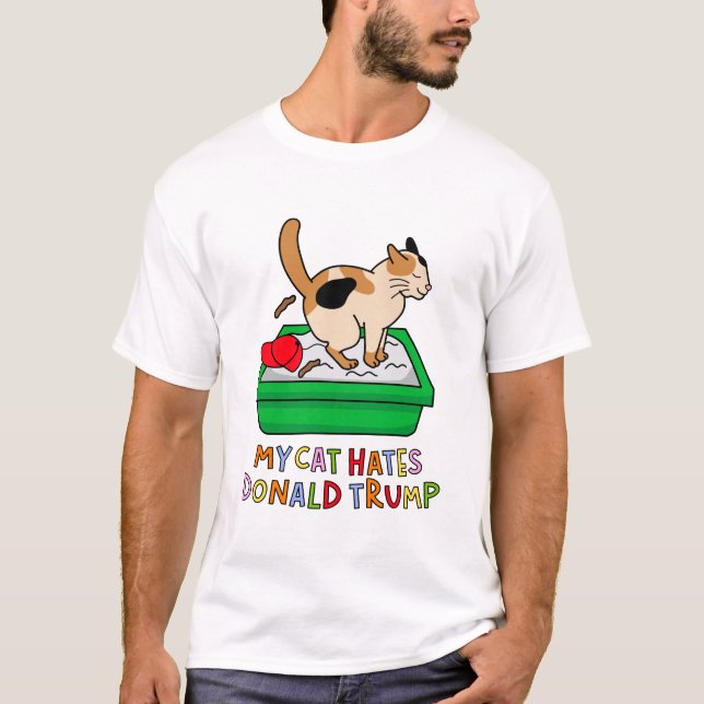 My Cat Hates Donald Trump T-shirt (Frente)
