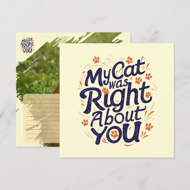 My Cat Was Right About You –Cat Lover (Frente/Verso)