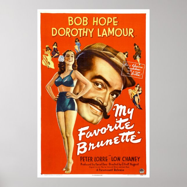 "My Favorite Brunette" - Vintage Movie Poster (Frente)