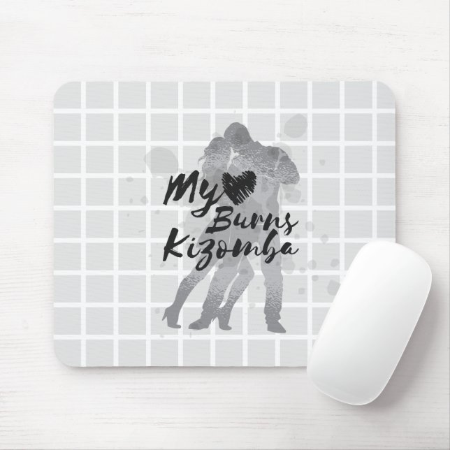 My Heart Burns Kizomba Grid Mouse Pad (Com mouse)