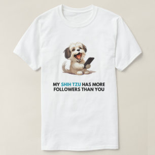 'My Shih Tzu tem mais seguidores que você' t-shirt