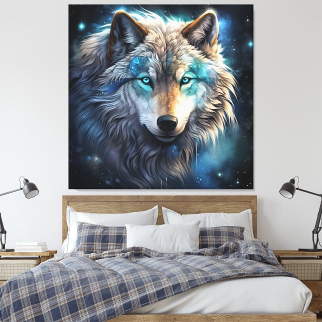 Mystic Cosmic Wolf Canvas Art (Insitu(Quarto))