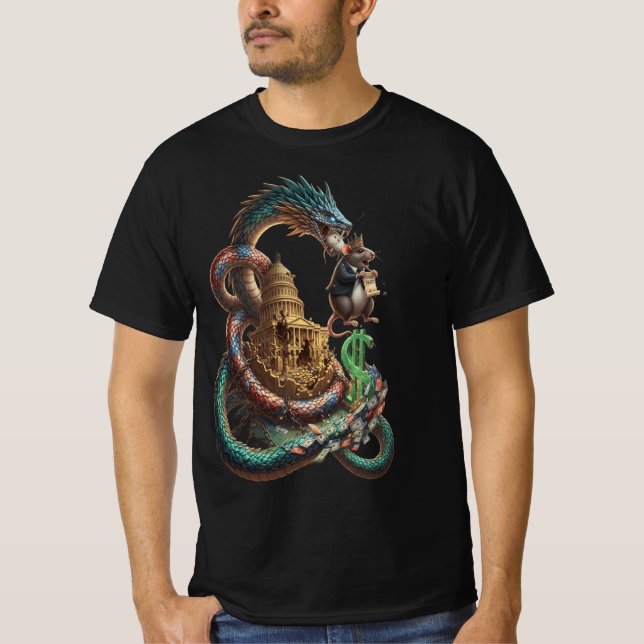 Mystic Dragon & Temple T-Shirt – Bold Fantasy Art (Frente)