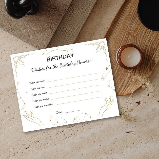 Mystic Horoscope Moon Aniversário Convidado Deseja (Mystic Horoscope Moon Birthday Guest Wishes Card)
