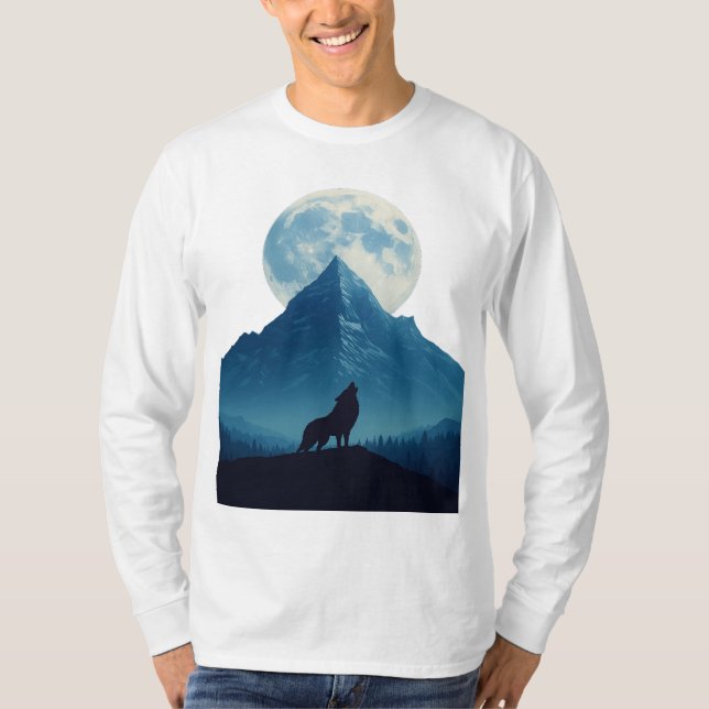 Mystic Wolf Under the Moon – Unisex T-Shirt (Frente)