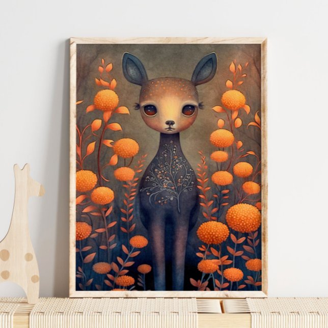 Mystic Woodland Fawn Deer | Impressão de Muro de C (Criador carregado)