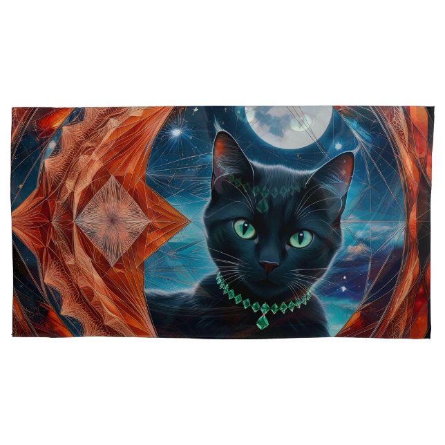 Mystical Black Cat Celestial Mandala (Frente-Esquerda)